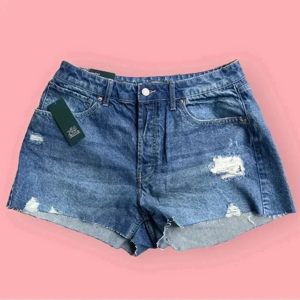 Women’s Wild Fable Size 14 Denim High-Rise Curvy Shorts New NWT